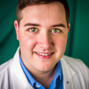 a professional and visually appealing image of a young happy smiling caucasian doctor with white teeth