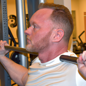 a professional appealing image of a caucasian man or woman exercising in a gym