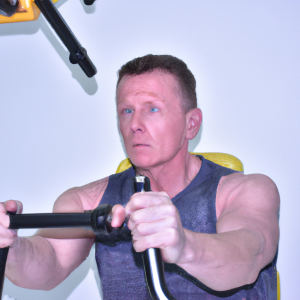 a professional appealing image of a caucasian man or woman exercising in a gym