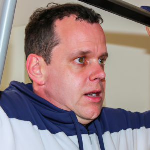 a professional appealing image of a caucasian man or woman exercising in a gym