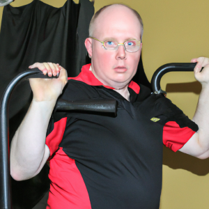 a professional appealing image of a caucasian man or woman exercising in a gym