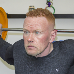 a professional appealing image of a caucasian man or woman exercising in a gym