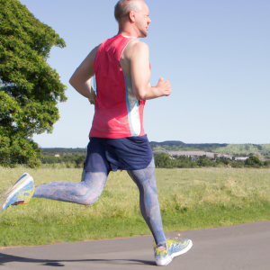 a professional appealing image of a caucasian man or woman jogging on a sunny day 818 300x300