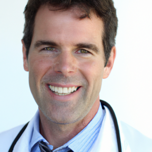 a professional and visually appealing good looking and atheletic image of a 35 to 45 year old happy smiling male caucasian doctor with white teeth