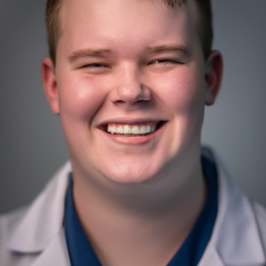 a professional and visually appealing image of a young happy smiling caucasian doctor with white teeth