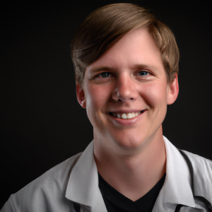 a professional and visually appealing image of a young happy smiling caucasian doctor with white teeth