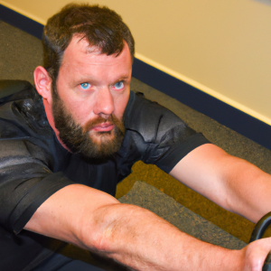 a professional appealing image of a caucasian man or woman exercising in a gym