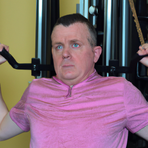 a professional appealing image of a caucasian man or woman exercising in a gym